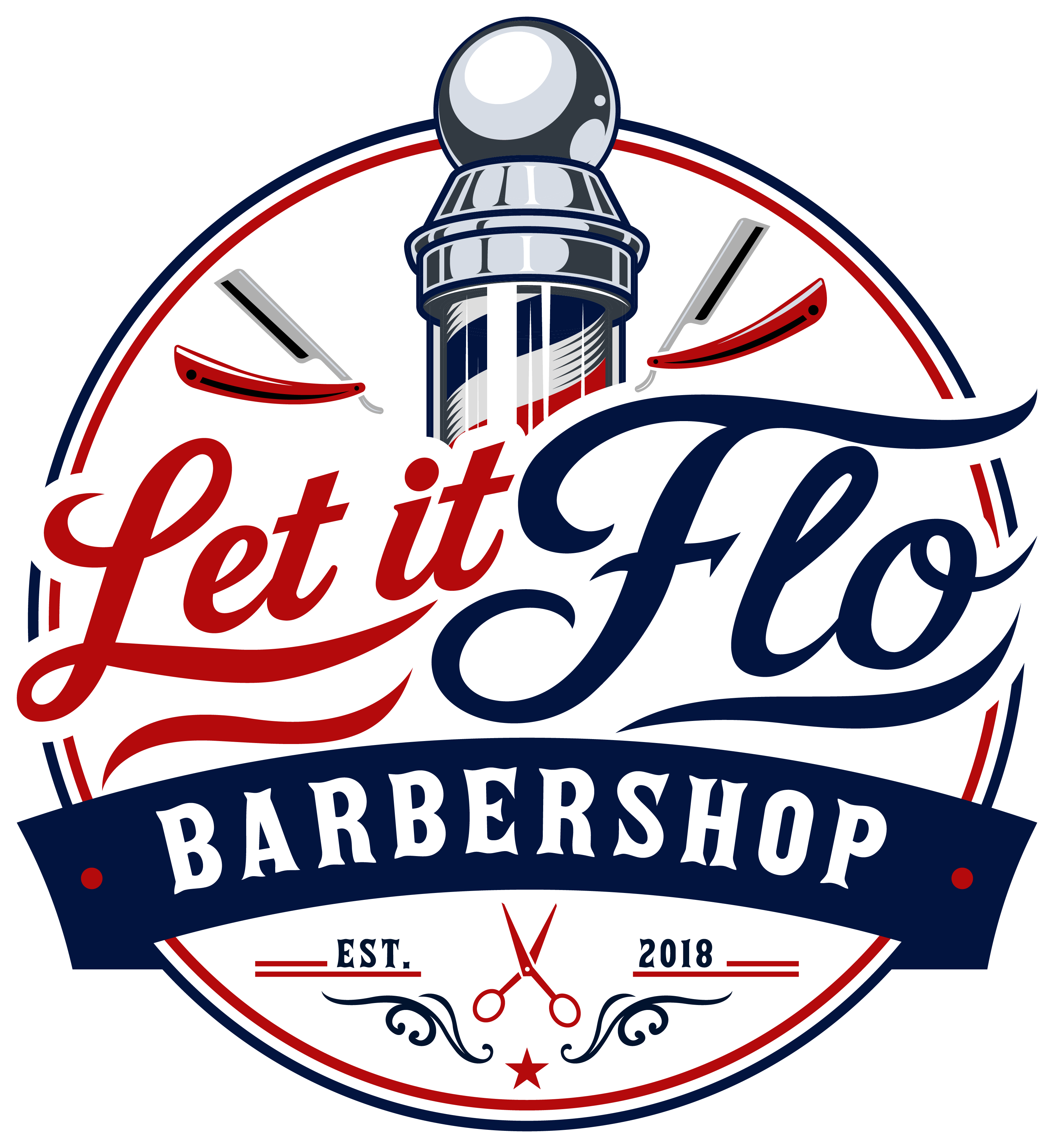 Let It Flo Barbershop Logo
